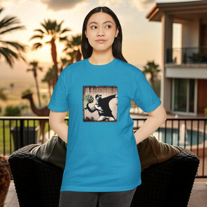 Wing Man Banksy Inspired Streetwear T-Shirt - Unisex Graphic Tee, Casual Wear, Unique Gift, Everyday Style, Urban Vibe, Festival Outfit