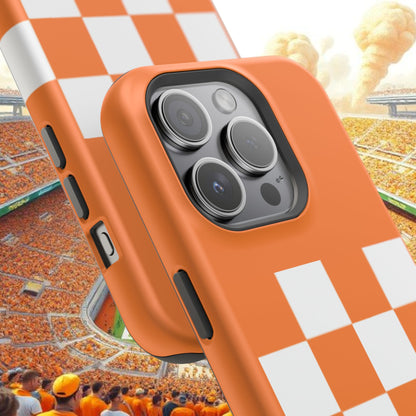 Vibrant Checkerboard Magnetic Tough Cases for Phones, Sports Fans' Accessory, Durable Protection, Tennessee Design, Custom Cases, Gift Ideas