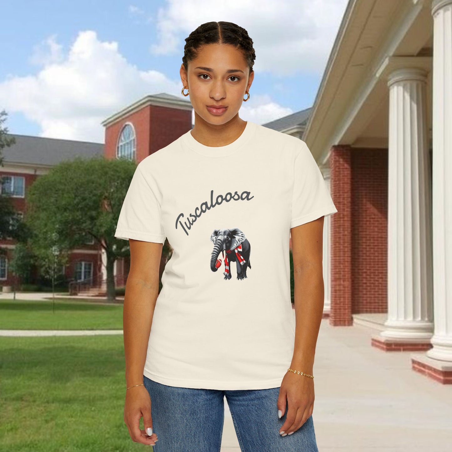 Tuscaloosa Elephant T-Shirt — University Pride Vintage Campus Tee, Soft-Style, Perfect T-Shirt for Gameday and the Tailgate