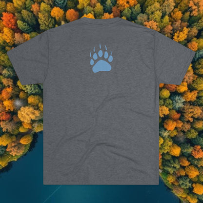 Maine Bear Paw Tee — Coastal State Graphic T-Shirt, Tri-Blend, Ultra Soft T-Shirt, Perfect for Gameday