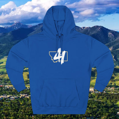 Montana '41' Outline Hoodie — Rustic State Pride Fleece Pullover