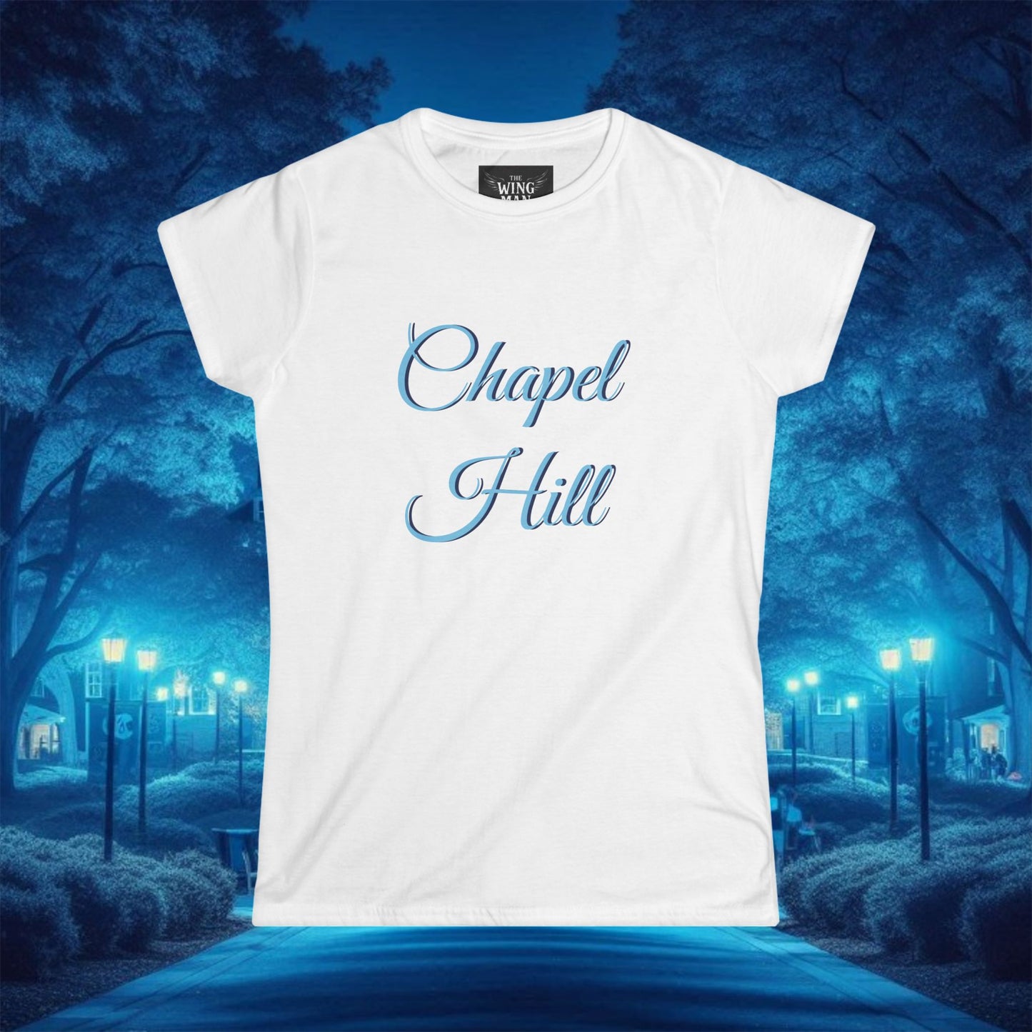 Chapel Hill Women's Tee, Softstyle T-Shirt, College Spirit Wear, Casual Wear, Gift for Students