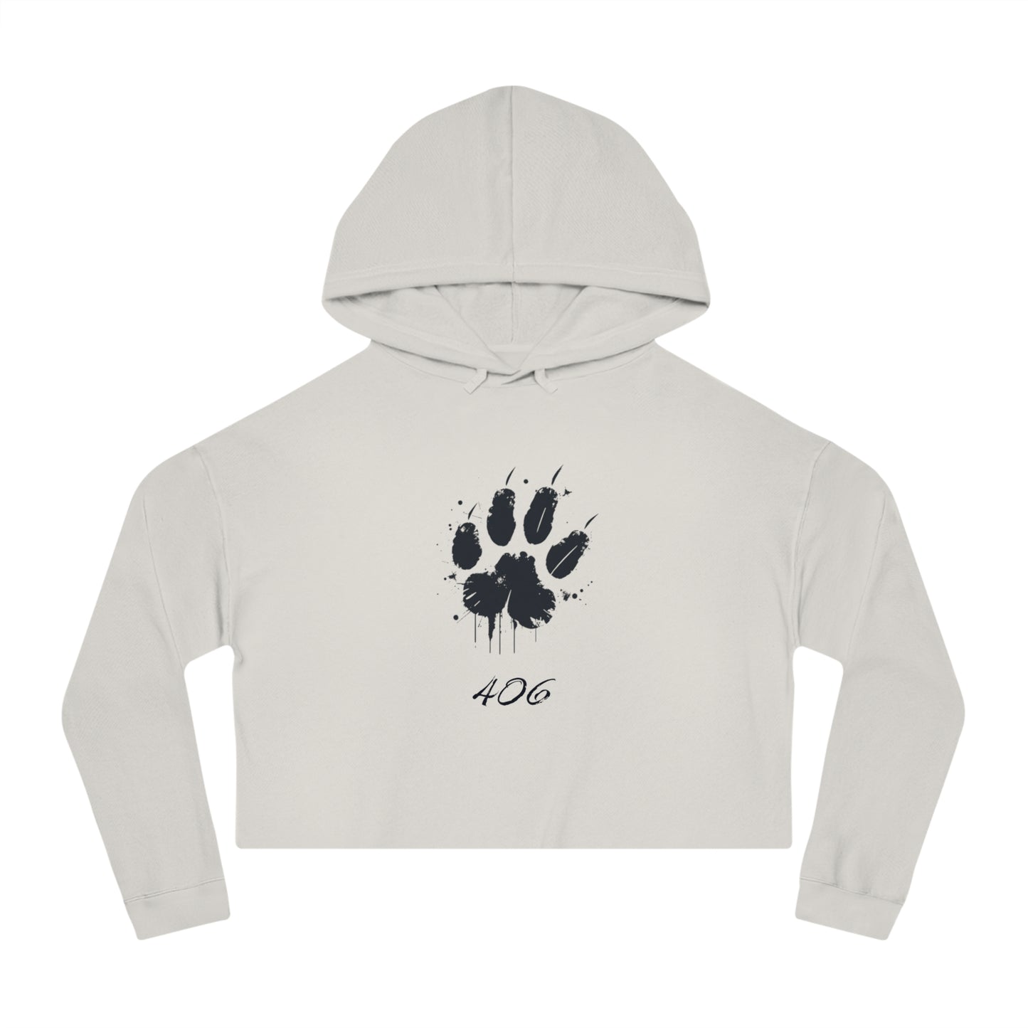 Bobcat Paw Print Cropped Hoodie, Tailgate Sweatshirt, College Football Game Day Top, Women's Hooded Sweater, Bobcat Lover Gift, Animal Print