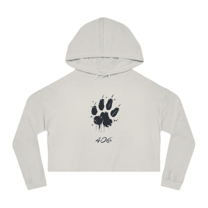 Bobcat Paw Print Cropped Hoodie, Tailgate Sweatshirt, College Football Game Day Top, Women's Hooded Sweater, Bobcat Lover Gift, Animal Print
