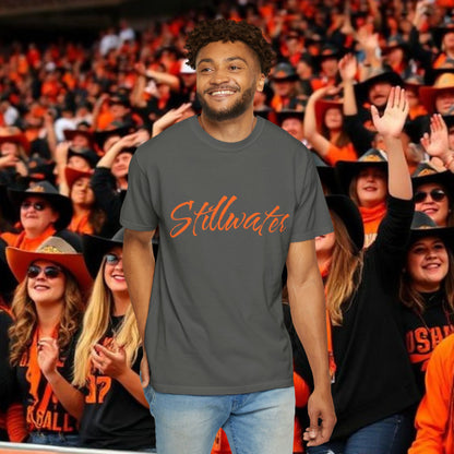 Stillwater Script T‑Shirt — Casual City Pride Tee, Soft-Style Shirt, Perfect for Gameday