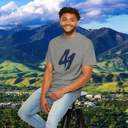 Stylish Unisex T-Shirt with Bold 41 Graphic and Paw Print, Perfect for Gameday and Tailgates.