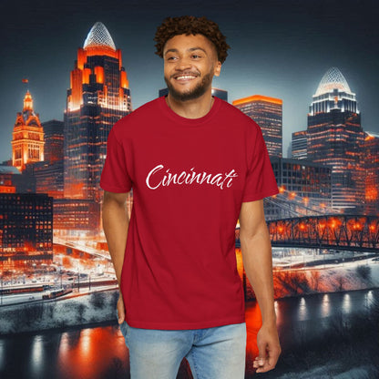 Cincinnati Script T-Shirt — Retro City Name Tee, Tri-Blend, Ultra Comfort, Perfect for Gameday