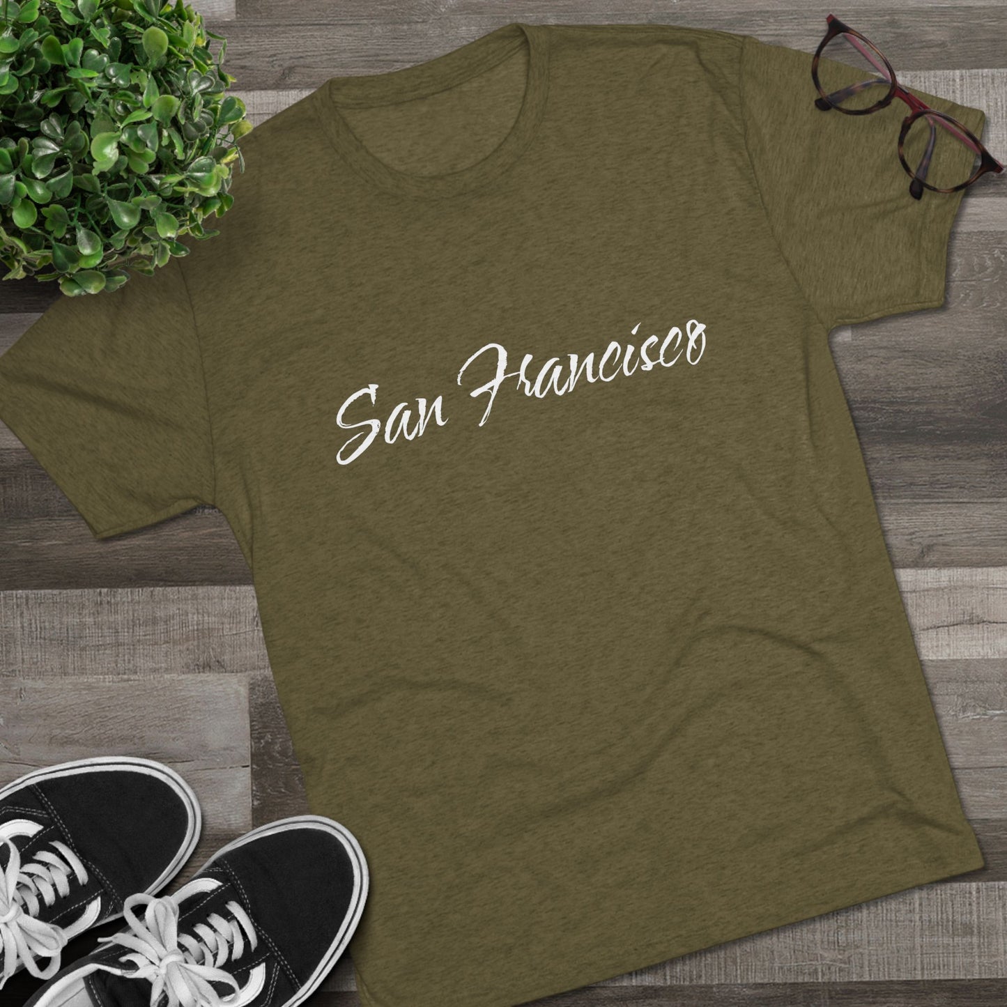 San Francisco Script Tee — Minimal City Skyline Graphic T‑Shirt, Perfect for Gameday, Tri-Blend