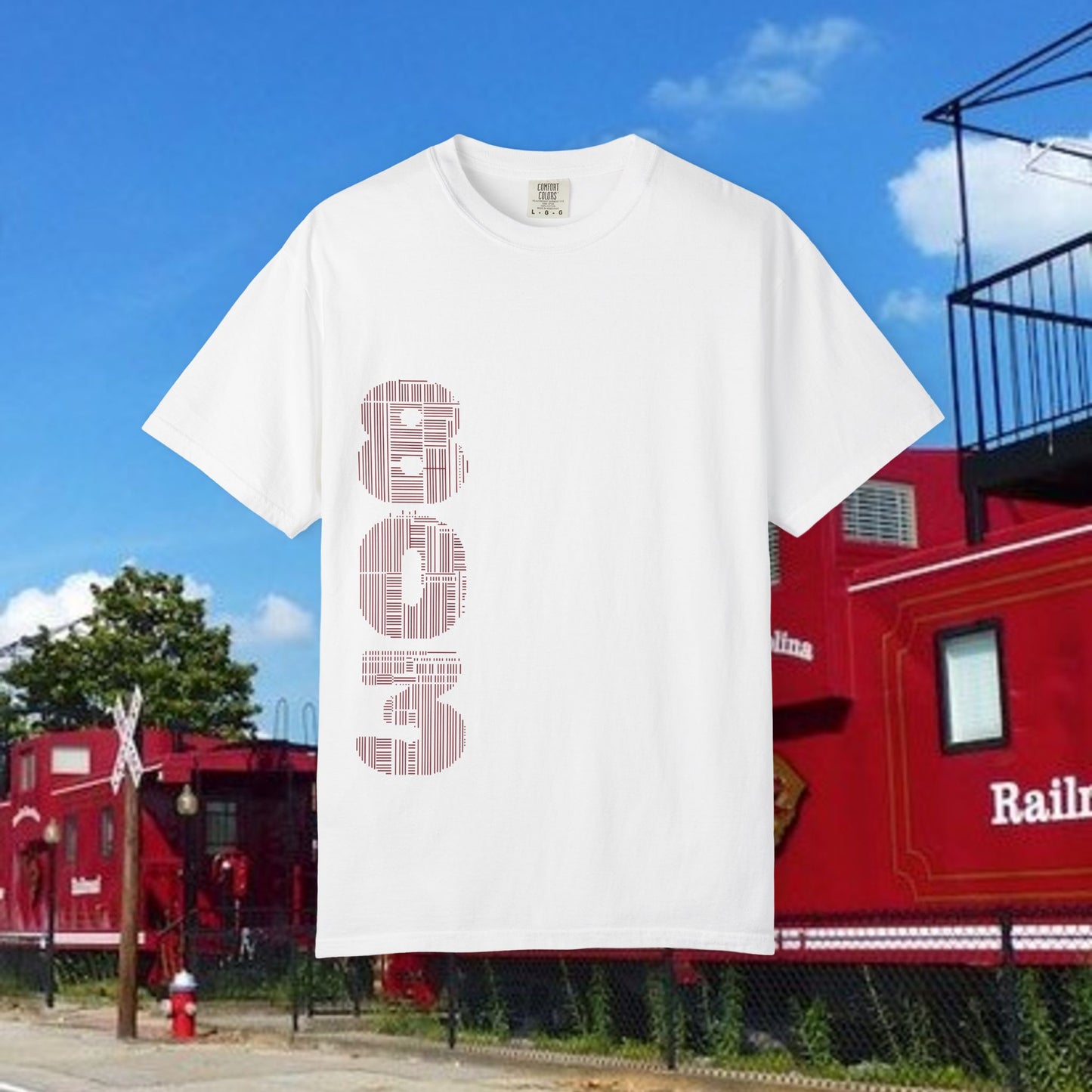 Rooster Graphic T-Shirt — Vertical '803' Design & Bold Red Rooster