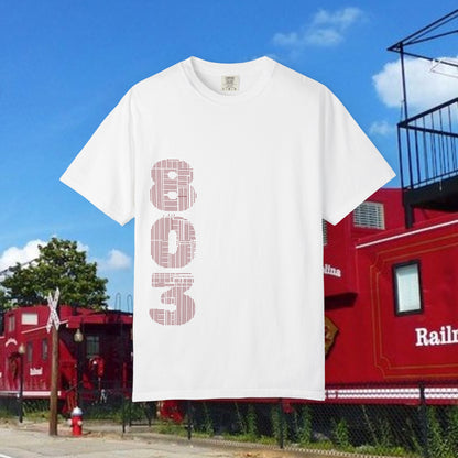 Rooster Graphic T-Shirt — Vertical '803' Design & Bold Red Rooster