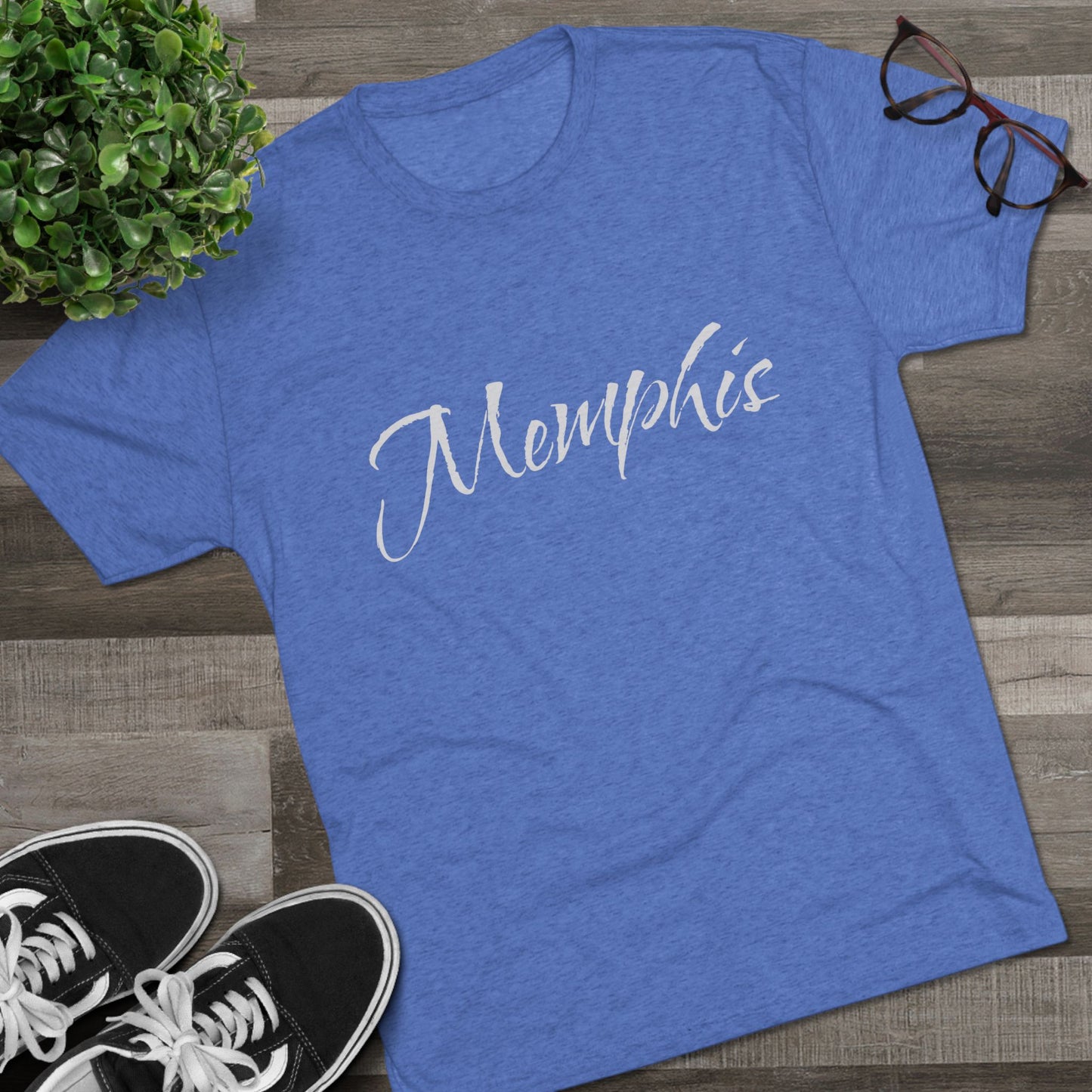 Memphis Script Tee — City Name Graphic T-Shirt, Tri-Blend Ultra Comfort, Perfect for a Night out or Gameday.