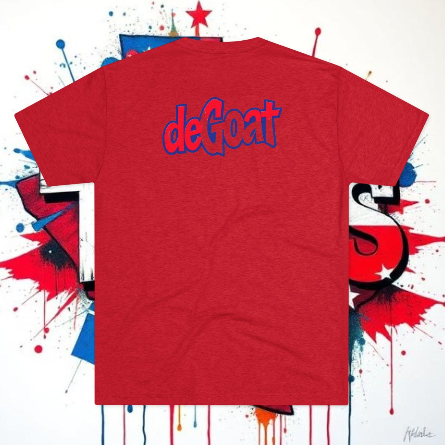 deGoat Pitcher Silhouette T-Shirt with Graffiti Logo on back and Silhouette of The GOAT on the front.