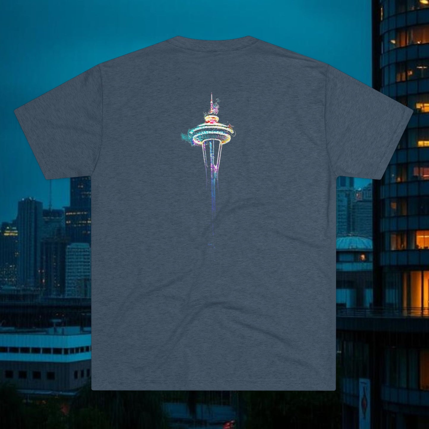 Seattle Space Needle Vertical 206 Tee — City Skyline Graphic T‑Shirt