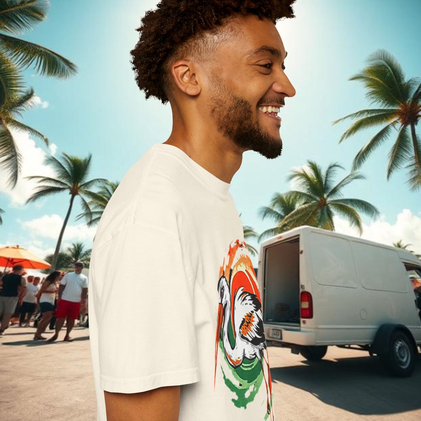 Ibis Artistic Graphic Design Tee, Unisex Garment-Dyed T-shirt, Perfect for Gameday or Beach, Sports Fan Shirt