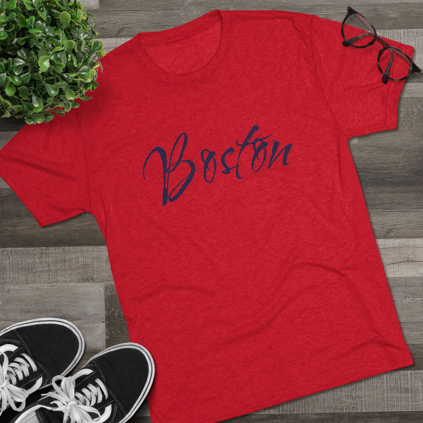 Boston Script Tee — Lightweight City Souvenir T‑Shirt, Super Comfortable Tri-Blend, Perfect for Gameday