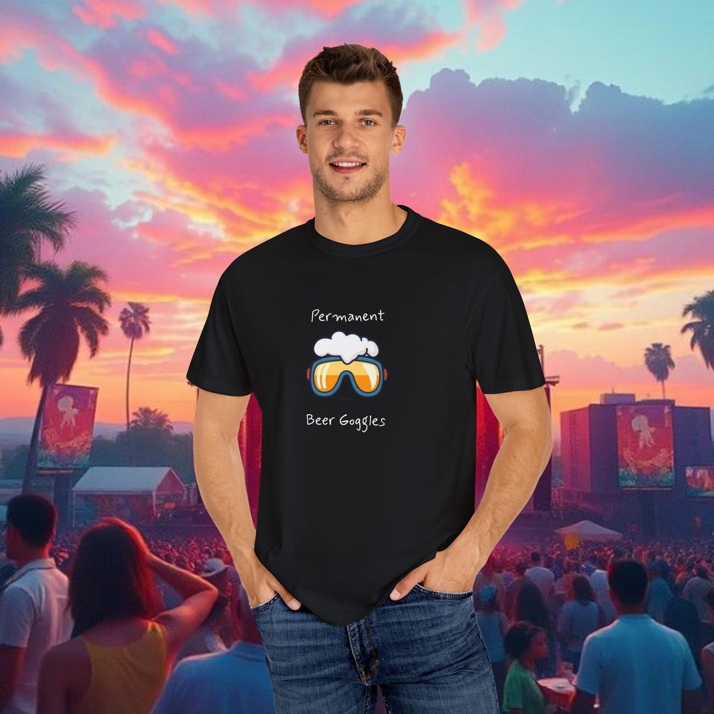 Unisex Beer Goggles Tee, Comedy T-Shirt, Festival Shirt, Funny Summer Tee, Barbecue Outfit, Gift for Beer Lovers