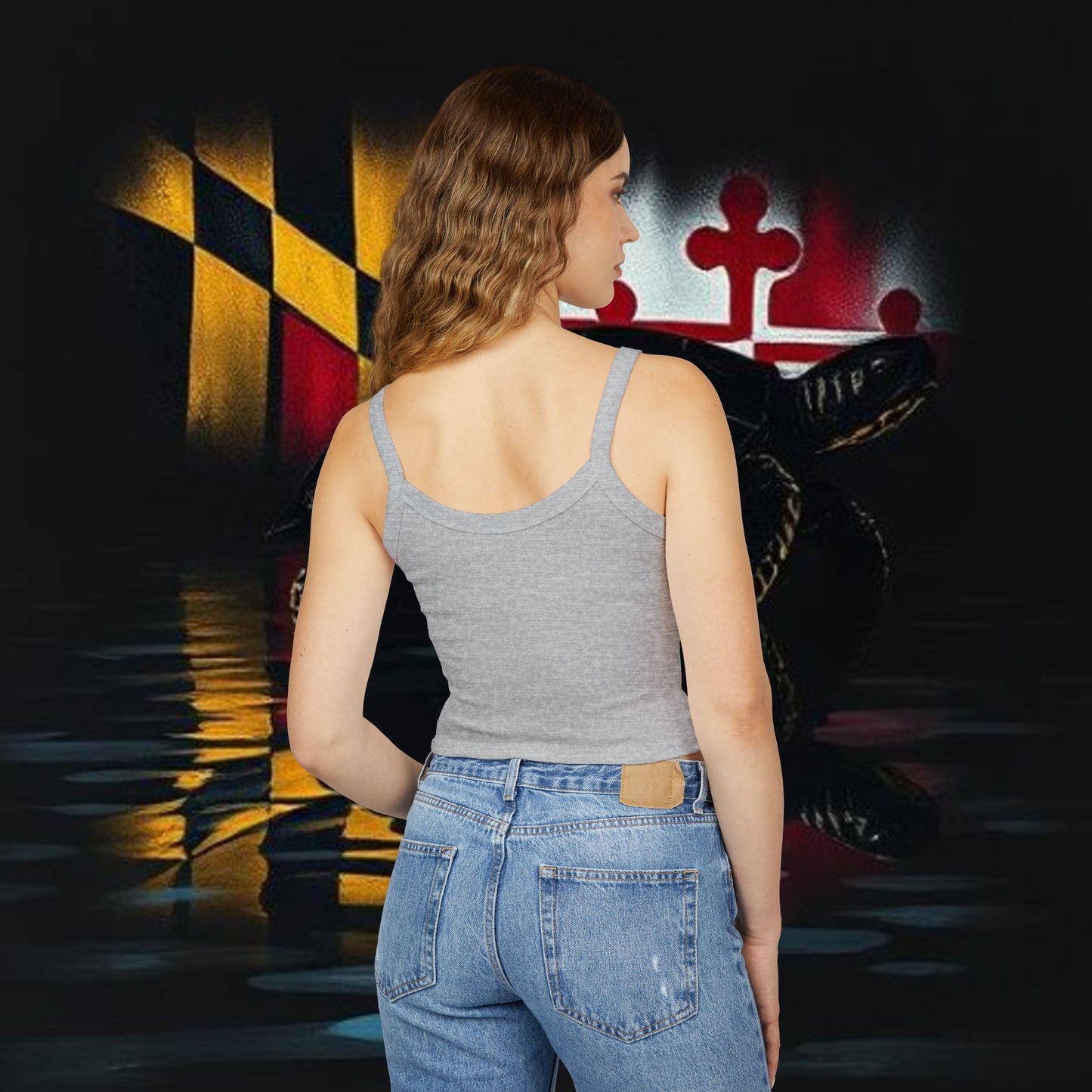 Fear Turtle Print Women's Tank Top, Cool Summer Apparel, Gym Top, Festival Wear, Maryland Fashion