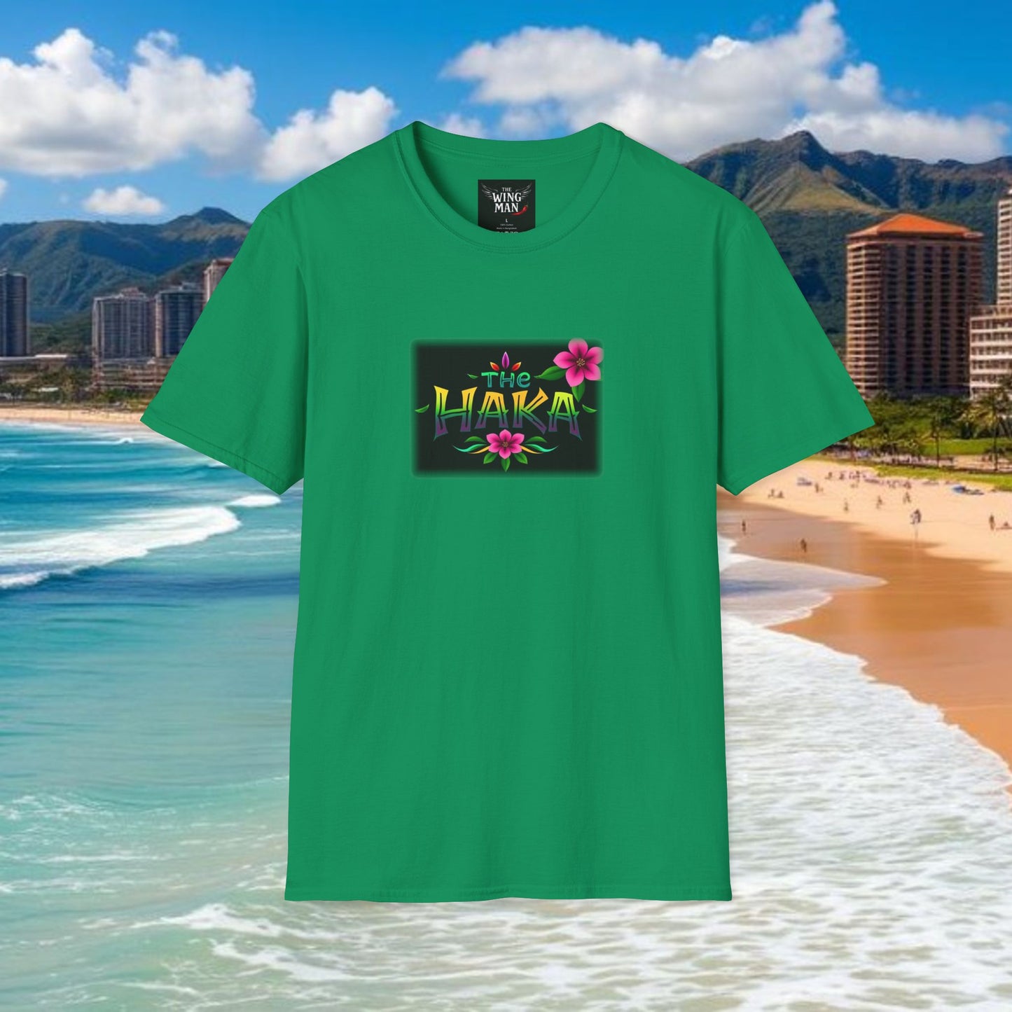 T-Shirt with HAKA Design, Tropical Vibe Tee, Perfect for Hawaii Fans, Unisex Graphic Tee, Summer Essentials, Gift for Friends