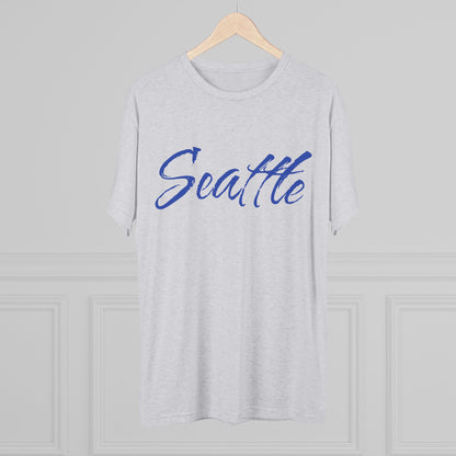 Seattle Script Tee — Casual City Souvenir T-Shirt, Perfect for Gameday, Tri-Blend Soft Material