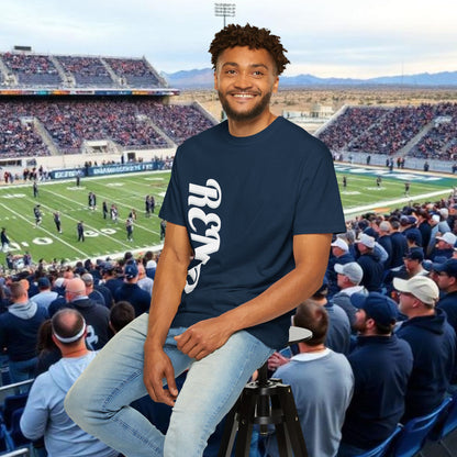 Reno Tee, Vertical Reno Logo and Subtle Wolf Graphic, Soft Style Shirt, Perfect style for Gameday