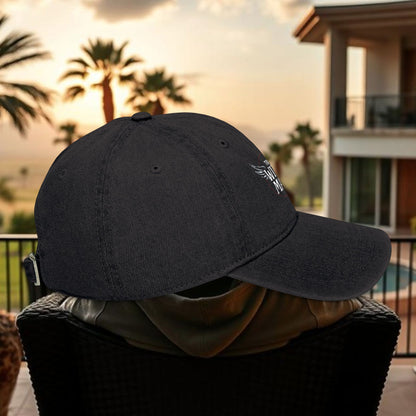Stylish Embroidered Denim Hat - The Wing Man | Gift for Him, Casual Accessory, Trendy Headwear, Summer Style, Sports Cap