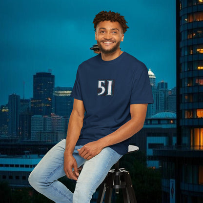 Legends #51 Retro Unisex Garment-Dyed T-shirt with Minimalist 51 Design, Casual Wear, Seattle Fans, Birthday, Everyday Comfort