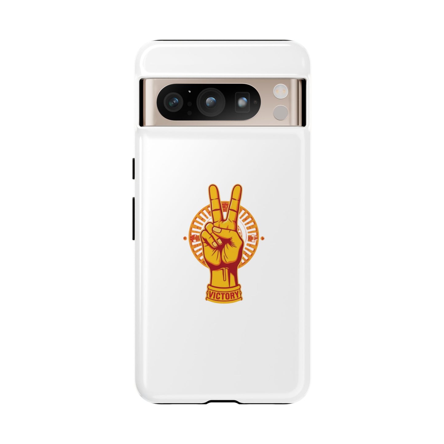 Victory Themed Stylish Phone Case - Tough Cases with Peace Sign Design, Customizable Phone Covers, Gift for Tojan Fans, Trendy Accessories