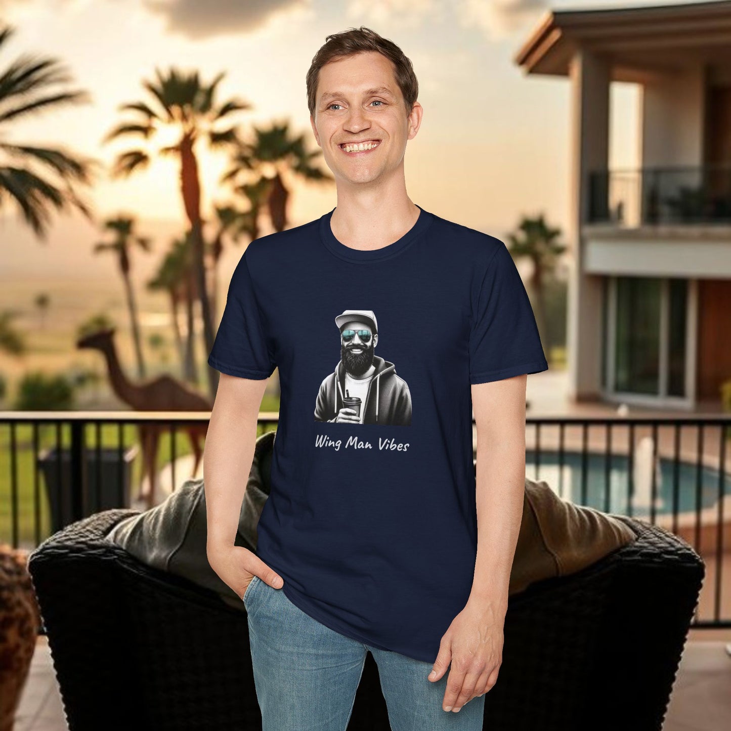 Wing Man Vibes Unisex T-Shirt, Angel Wings Tee, Gift for Him, Graphic Tee, Casual Shirt, Mens Top