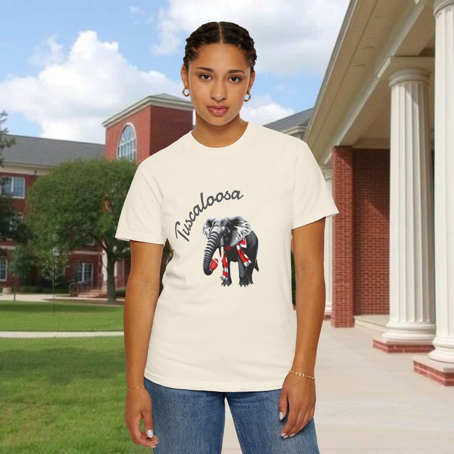Tuscaloosa Elephant T-Shirt — University Pride Vintage Campus Tee, Soft-Style, Perfect T-Shirt for Gameday and the Tailgate