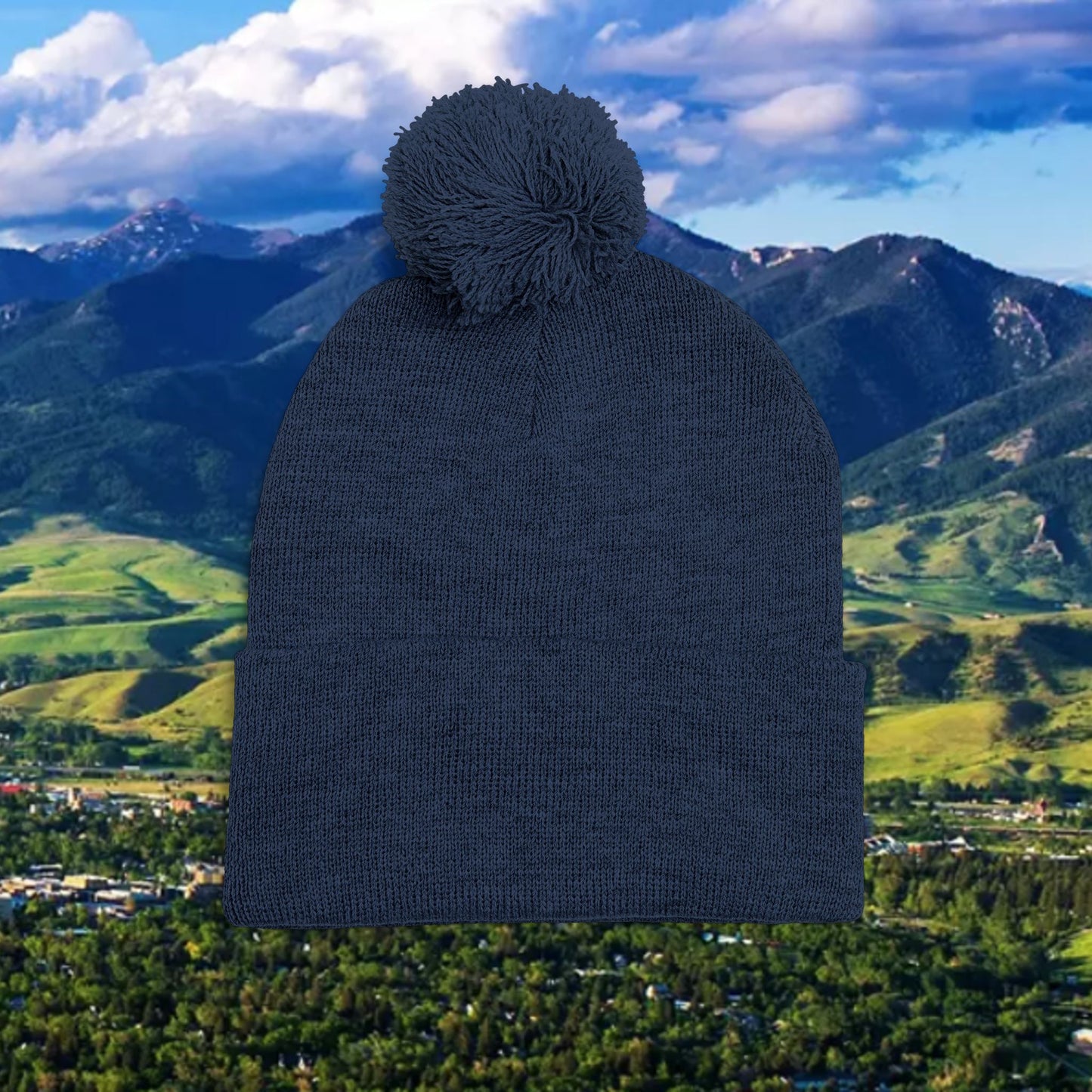 Upside Down FTG Cozy Pom-Pom Knit Cap, Winter Beanie, Embroidered Hat, Perfect Gift, Unisex, Cold Weather Accessory