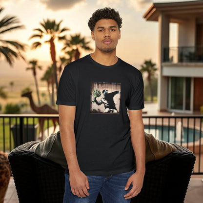 Wing Man Banksy Inspired Streetwear T-Shirt - Unisex Graphic Tee, Casual Wear, Unique Gift, Everyday Style, Urban Vibe, Festival Outfit