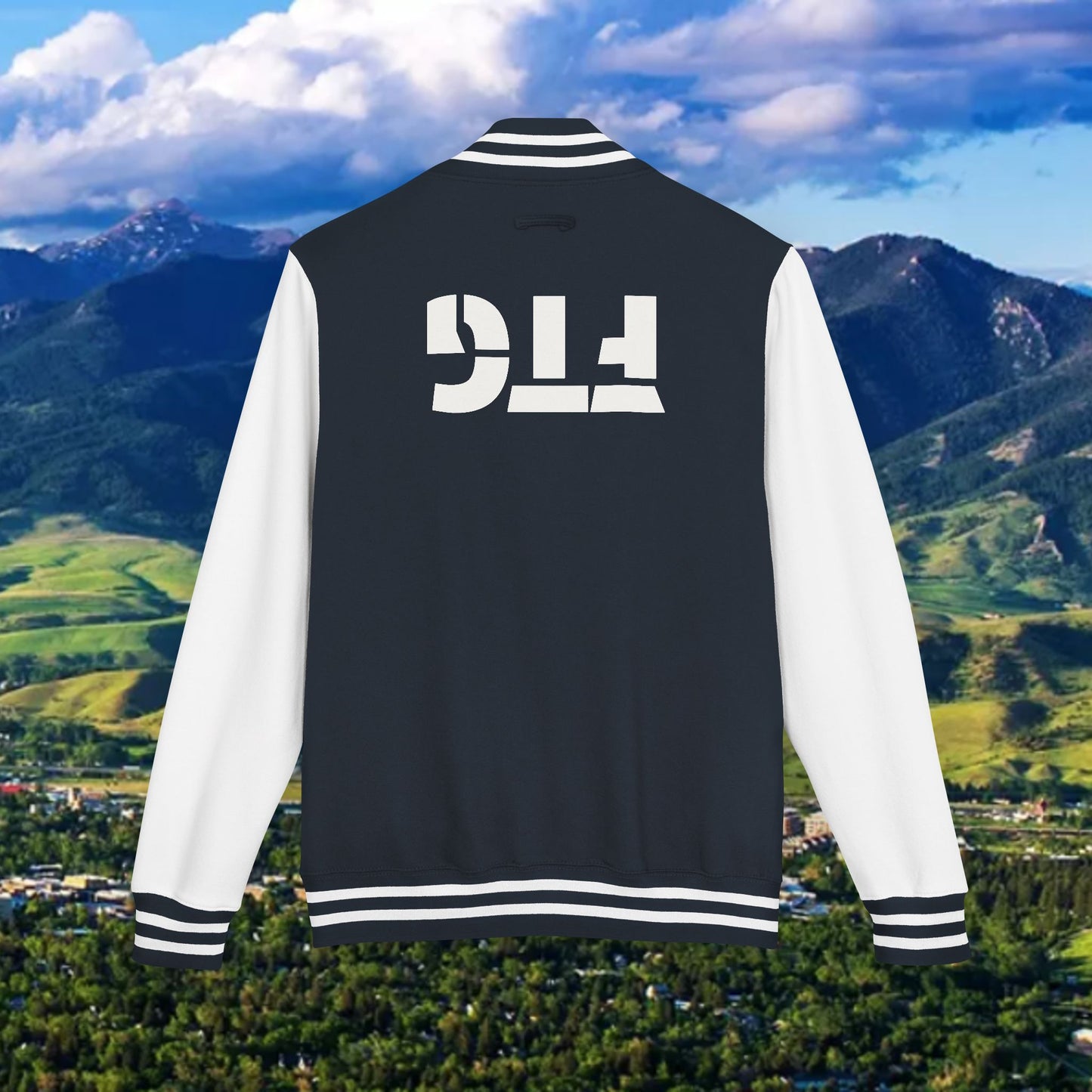 Letterman Jacket – Varsity Blue Fist Patch with FLC Back