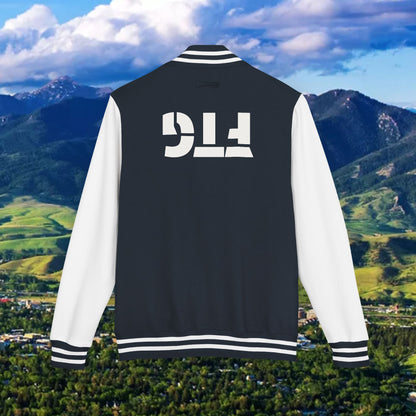 Letterman Jacket – Varsity Blue Fist Patch with FLC Back