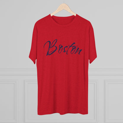 Boston Script Tee — Lightweight City Souvenir T‑Shirt, Super Comfortable Tri-Blend, Perfect for Gameday