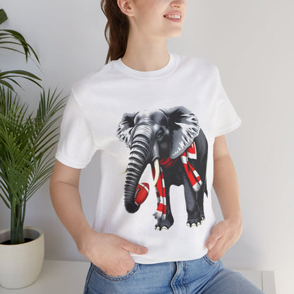 Elephant Graphic Tee — Cute Elephant Wearing Scarf T-Shirt
