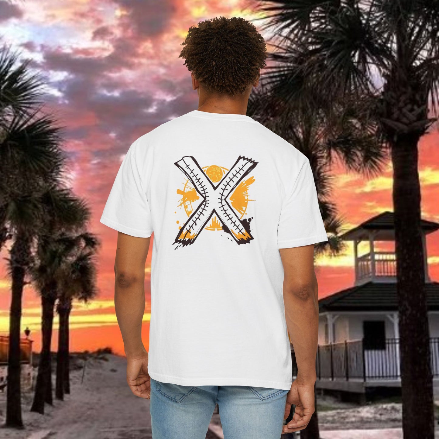 Number 2 Graphic T-Shirt — Bold Retro Patch Front & X Back Tee