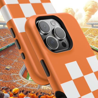 Vibrant Checkerboard Magnetic Tough Cases for Phones, Sports Fans' Accessory, Durable Protection, Tennessee Design, Custom Cases, Gift Ideas
