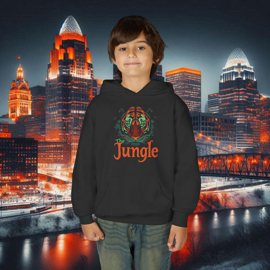 Youth Jungle Hooded Sweatshirt, Cozy Kids Hoodie, Jungle Apparel, Perfect for Gameday, Great Gift for Birthdays