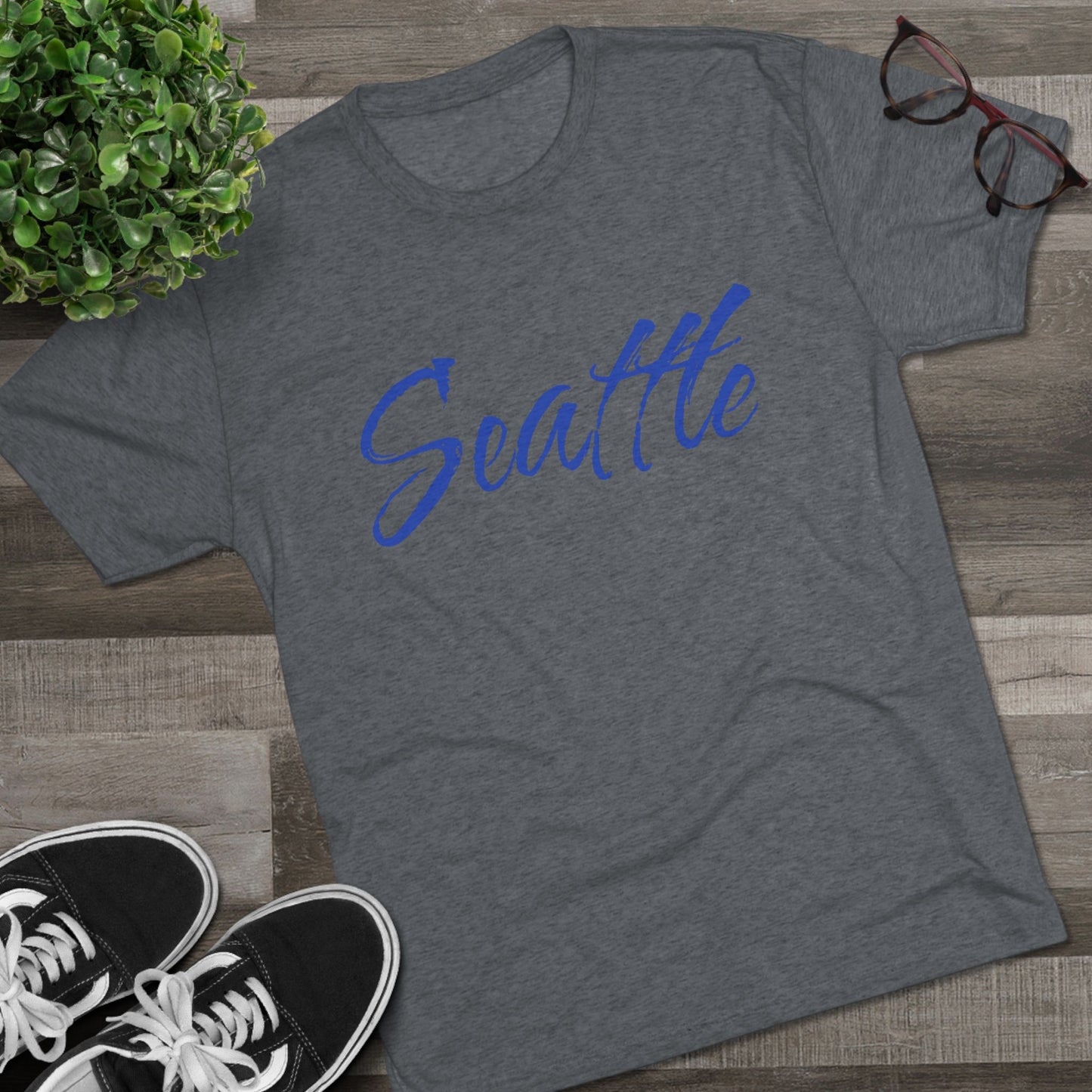Seattle Script Tee — Casual City Souvenir T-Shirt, Perfect for Gameday, Tri-Blend Soft Material