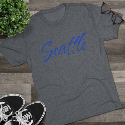 Seattle Script Tee — Casual City Souvenir T-Shirt, Perfect for Gameday, Tri-Blend Soft Material