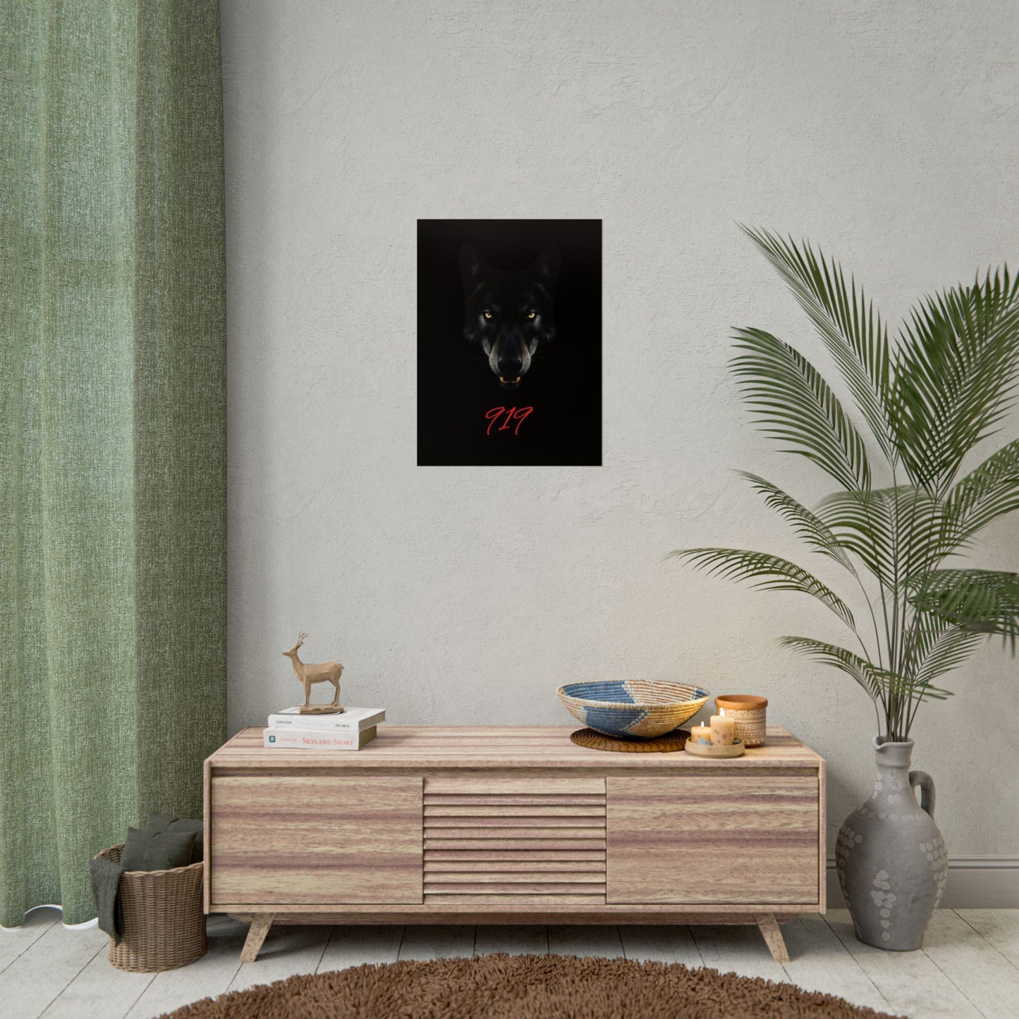 Wolfpack Art Poster, Wolf 901 Raleigh Poster, Gift for Die Hard Fans, Home Decor, 919 Design