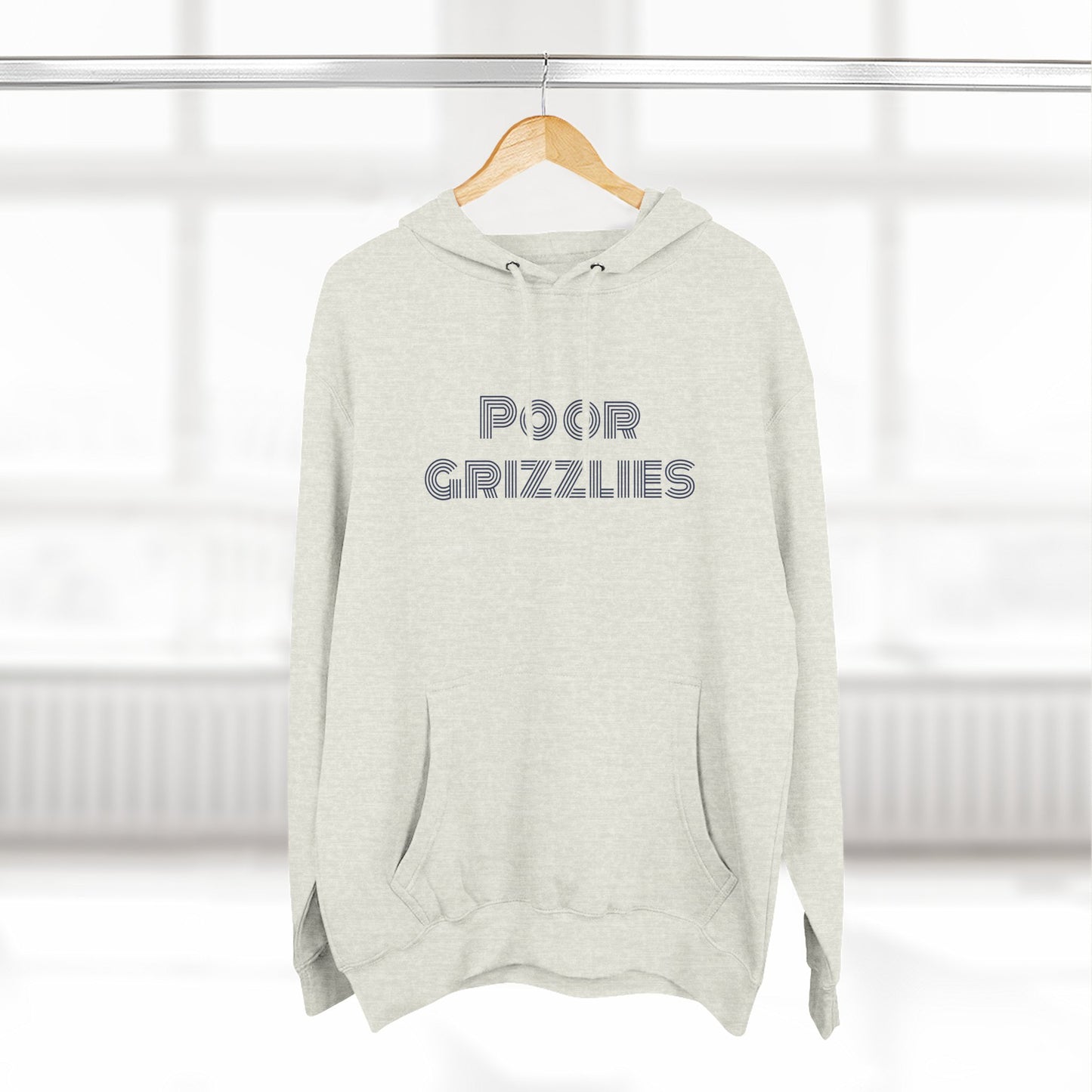 Poor Grizzlies Cozy Three-Panel Fleece Hoodie, Casual Wear, Gift for Bobcat Fans, Fall Essentials, Outdoor Adventures, Bobcat Tailgate Gear
