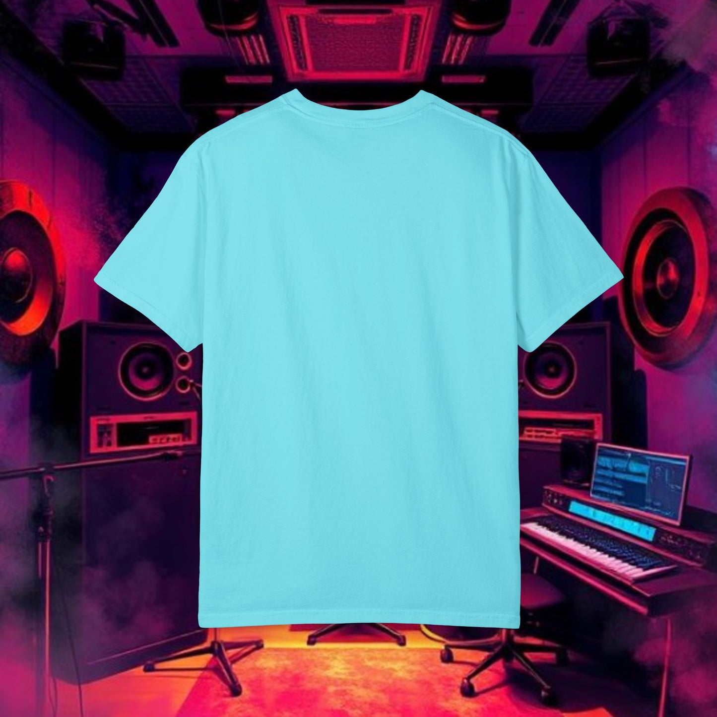 Colorful Unisex Garment-Dyed T-shirt, Artistic Graphic Tee, Music Festival Shirt, Casual Everyday Wear, Vibrant Streetwear, Unique Gift Idea