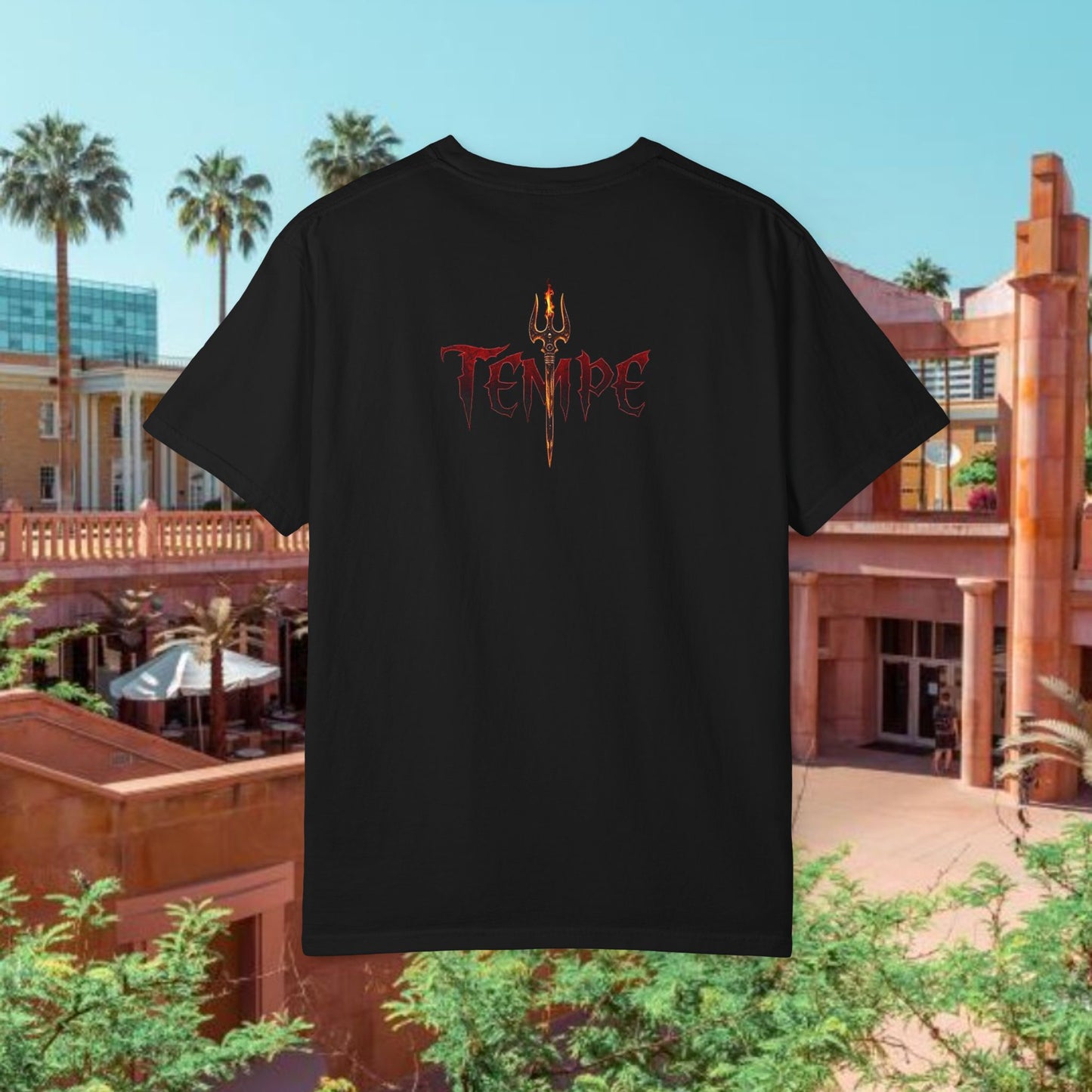 Tempe Trident Tee — 480 Vertical Number Front, Tempe Graphic Back