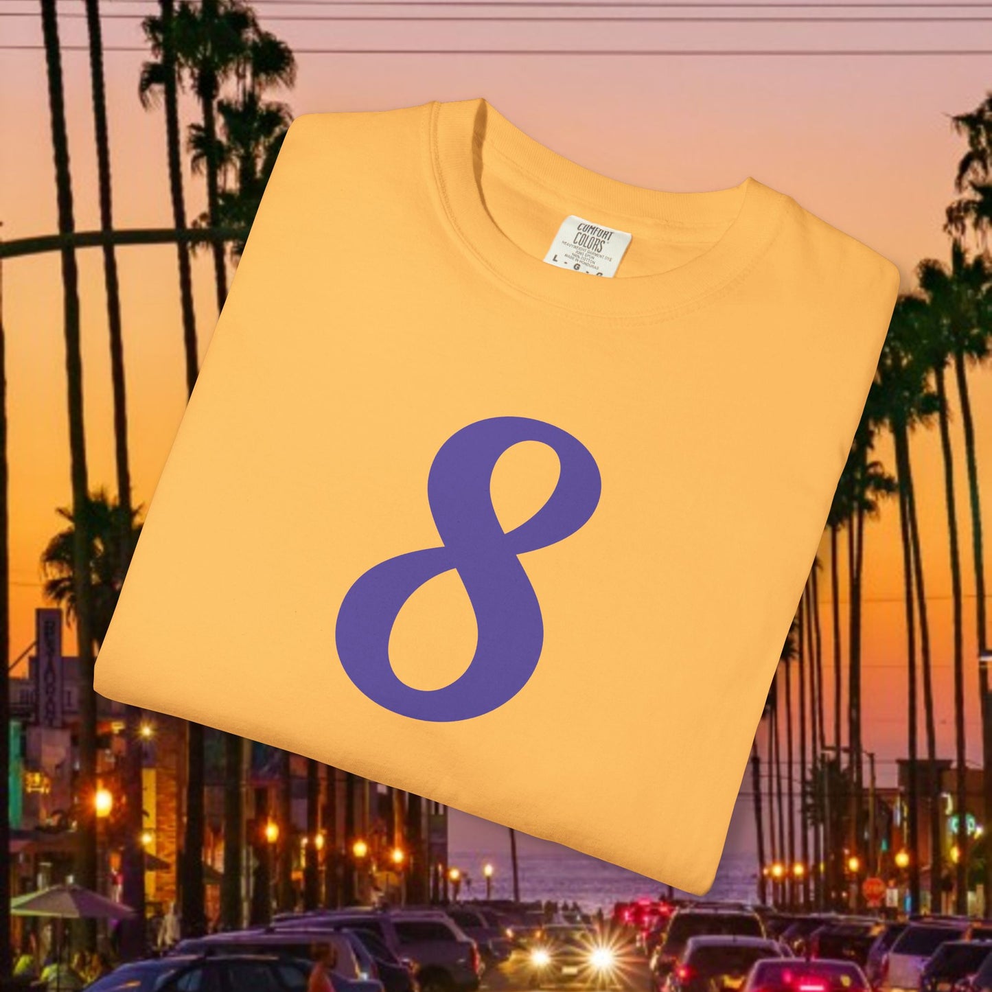 Legend Tribute Unisex Garment-Dyed T-Shirt with '8 & 24' and 'Bean' Text - Casual Wear, Gift for Friends