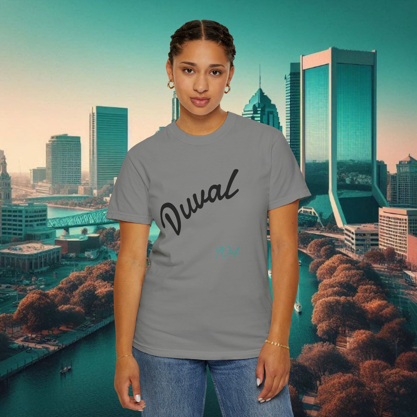 Duval Script T‑Shirt — Jacksonville Retro City Tee, Perfect for Gameday or Everyday Use. Soft style T-Shirt.