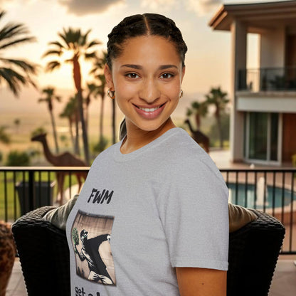 T-Shirt — "FWM Get a Bag" Graphic Tee (Banksy-Style Street Art)