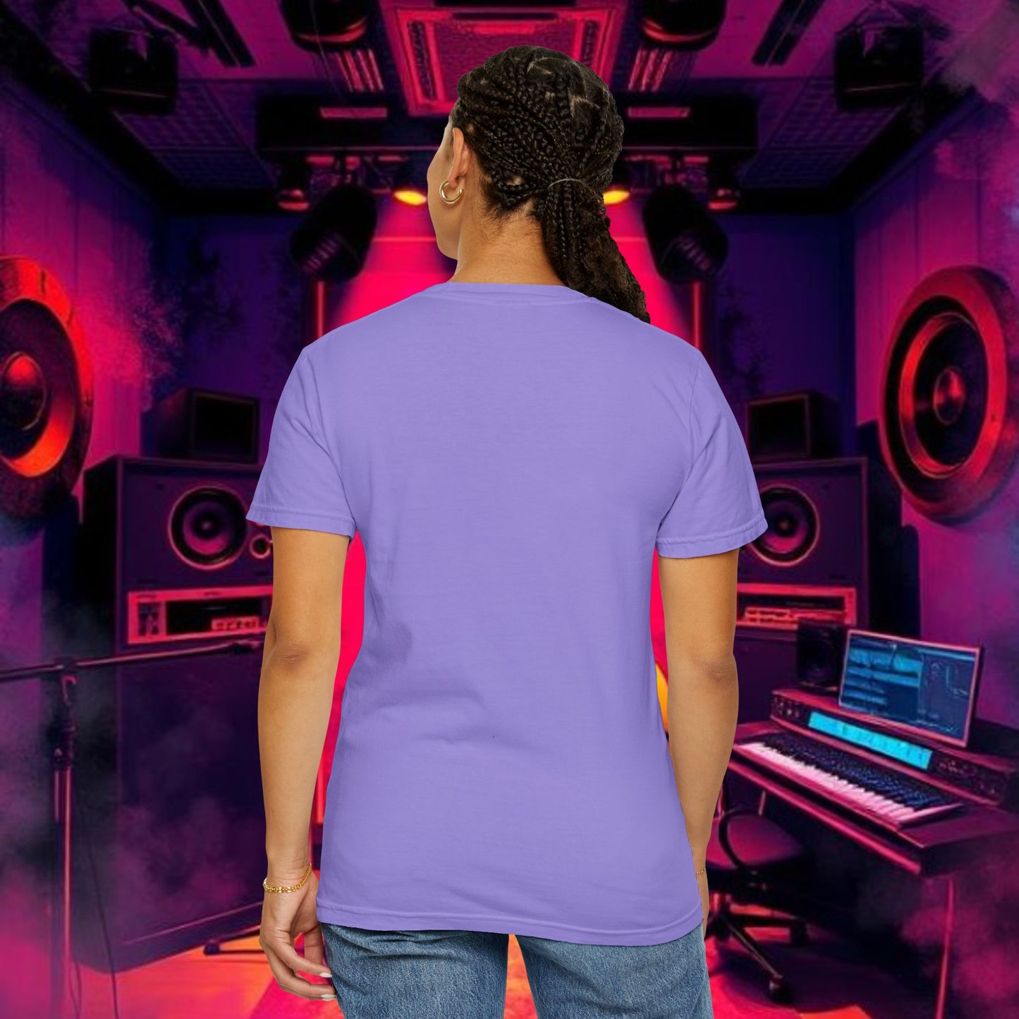 Colorful Unisex Garment-Dyed T-shirt, Artistic Graphic Tee, Music Festival Shirt, Casual Everyday Wear, Vibrant Streetwear, Unique Gift Idea