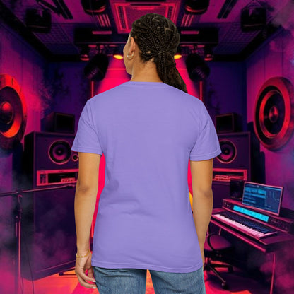 Colorful Unisex Garment-Dyed T-shirt, Artistic Graphic Tee, Music Festival Shirt, Casual Everyday Wear, Vibrant Streetwear, Unique Gift Idea