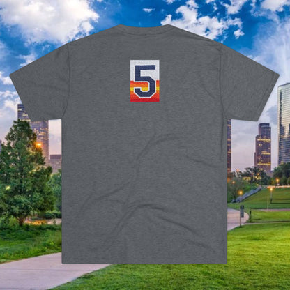 Baseball Batter Tee — Silhouette Front with Number 5 Back